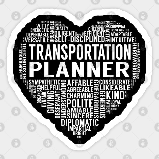 Transportation Planner Heart Sticker by LotusTee